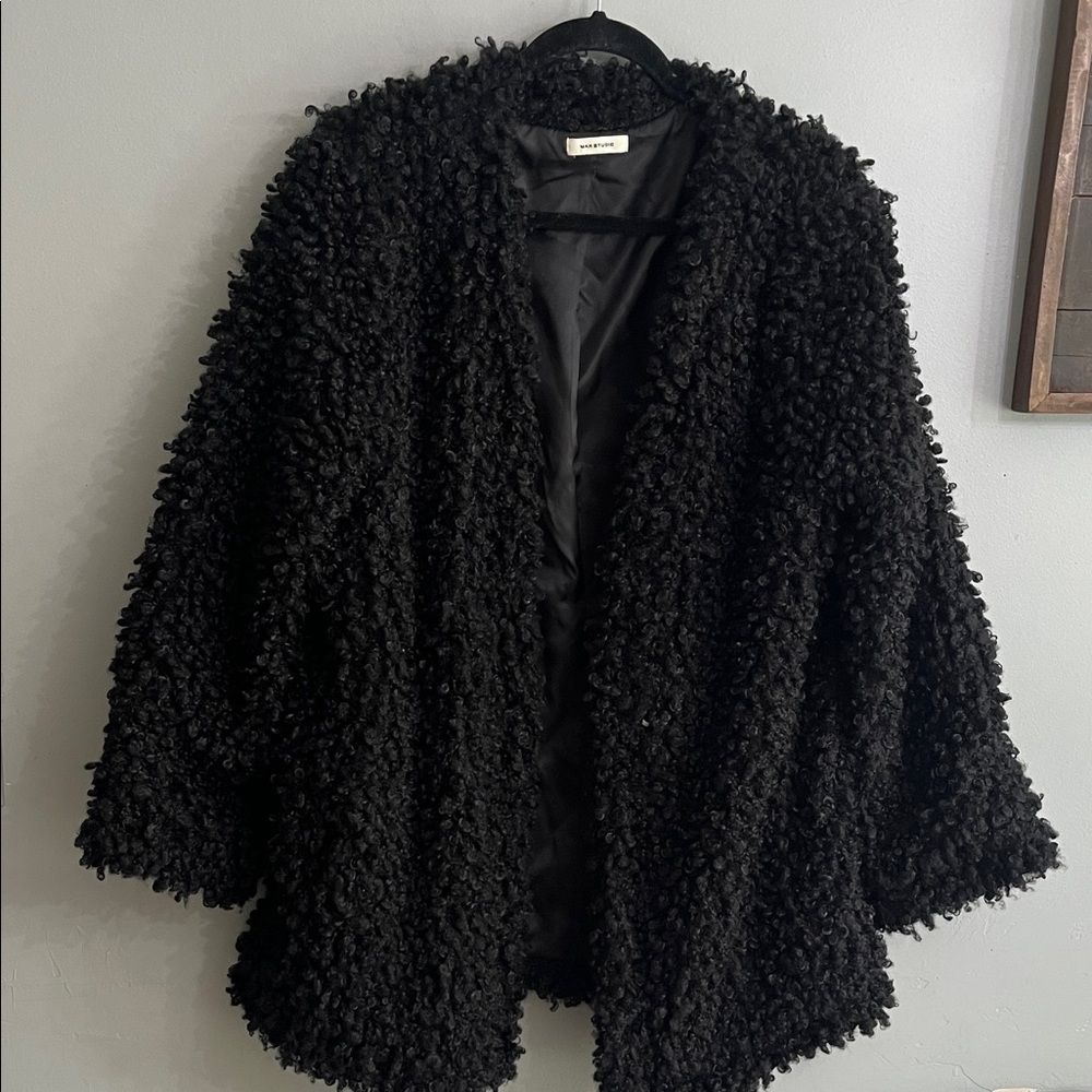 Max Studio Black Teddy Jacket Very Heavy and Warm 100% Polyester